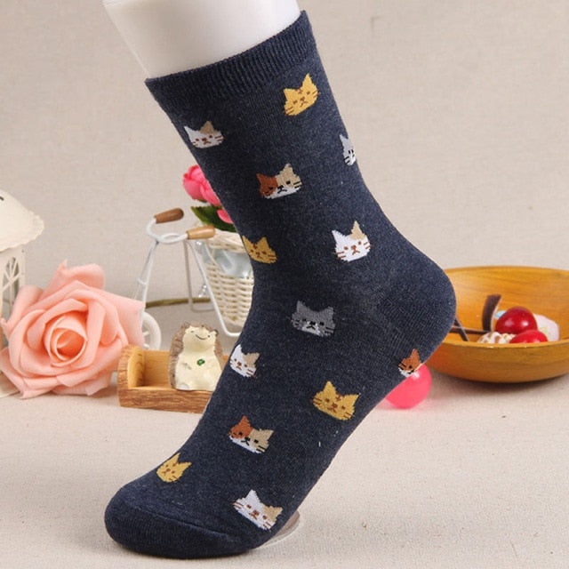 Women's Cotton Cat Socks